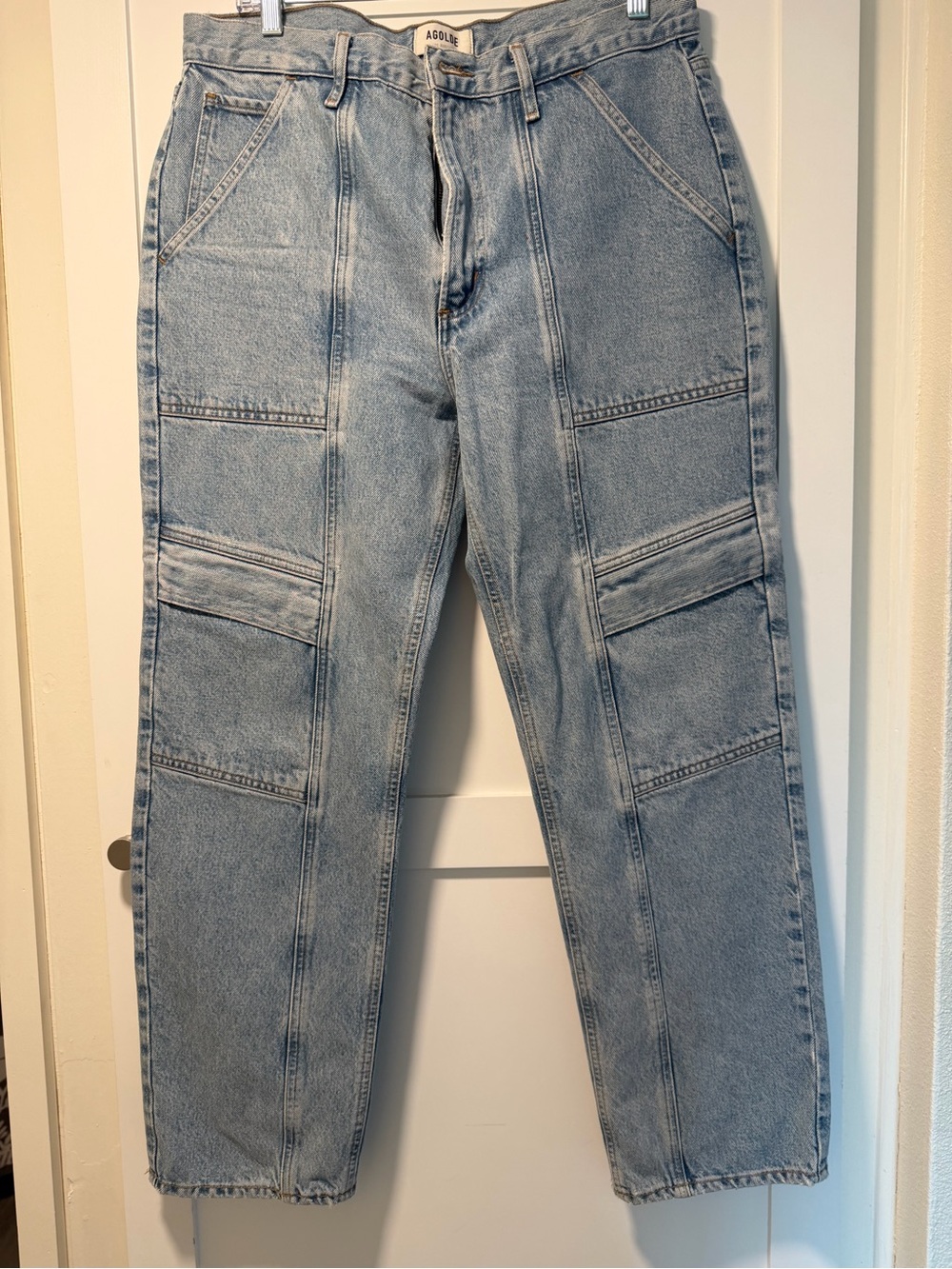 Agolde Light Blue Straight-Leg Carpenter Jeans